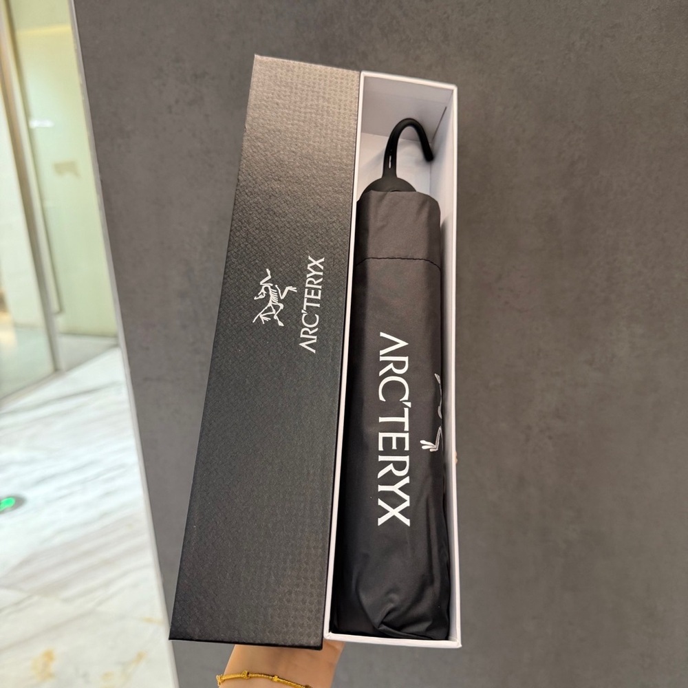 🖤 Arc'teryx Umbrella Black Foldable Rain Gear Logo - Picture 5 of 8